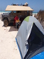 High wind beach camping